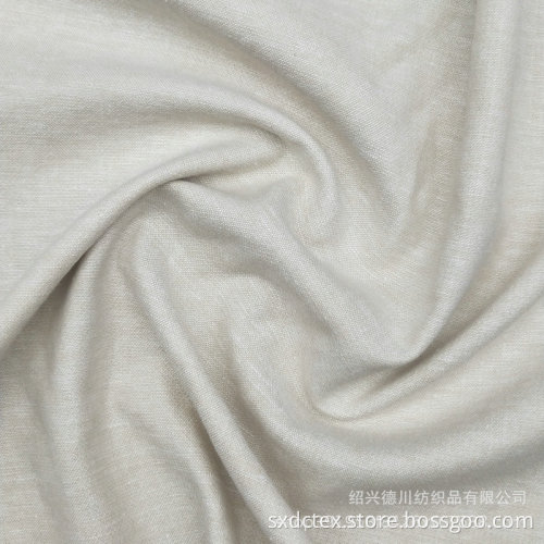 Natural Linen Cotton Yarn Dyed Beige Fabric